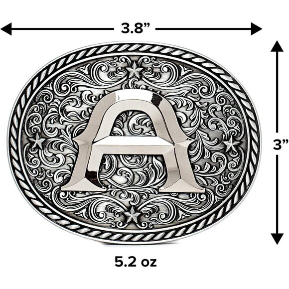 Women\ Women\'s Silver W Cowgirl Initial Large Letter Zinc Alloy Imported Belt Buckles